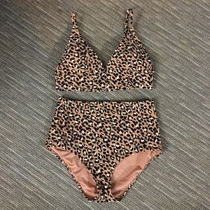 Aerie Leopard High Waisted Bikini